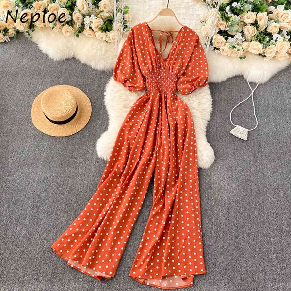 neploe v neck puff short sleeve jumpsuits women high waist hip wide leg bodysuits femme holiday bohemian dot robe summer 210423, Black;white
neploe v neck puff short sleeve jumpsuits women high waist hip wide leg bodysuits femme holiday bohemian dot robe summer 210423, Black;white