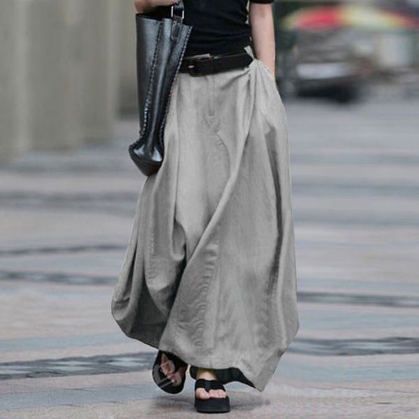 summer long skirt women plus size 5xl vintage elastic high waist split hem pockets soft loose solid a-line skirts femle, Black
summer long skirt women plus size 5xl vintage elastic high waist split hem pockets soft loose solid a-line skirts femle, Black