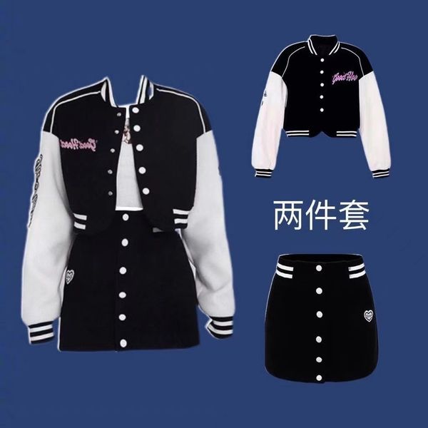 two piece dress baseball uniform suit women's thin short jacket 2022 early spring new sweet and spicy a-line skirt two-piece set, White
two piece dress baseball uniform suit women's thin short jacket 2022 early spring new sweet and spicy a-line skirt two-piece set, White