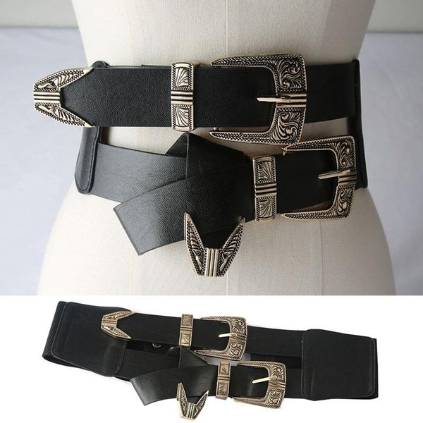 belts vintage women's runway fashion elastic pu leather buckle cummerbunds female dress corsets waistband decoration wide belt, Black;brown
belts vintage women's runway fashion elastic pu leather buckle cummerbunds female dress corsets waistband decoration wide belt, Black;brown
