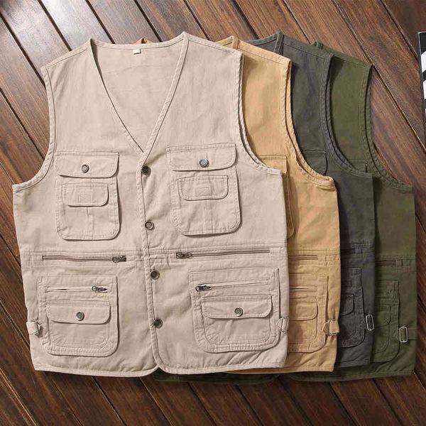 men's jackets men cotton cargo vest sleeveless multi pocket cameraman waistcoat male tactical work overcoats -5xl 18mb, Black;brown
men's jackets men cotton cargo vest sleeveless multi pocket cameraman waistcoat male tactical work overcoats -5xl 18mb, Black;brown