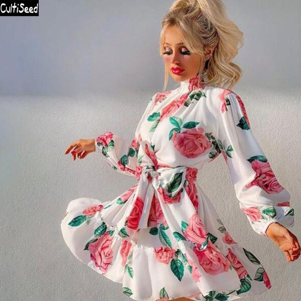 cultiseed women sweet cute turtleneck rose flower print birthday party dress female long sleeve ruffles lacing up belt casual dresses, Black;gray
cultiseed women sweet cute turtleneck rose flower print birthday party dress female long sleeve ruffles lacing up belt casual dresses, Black;gray