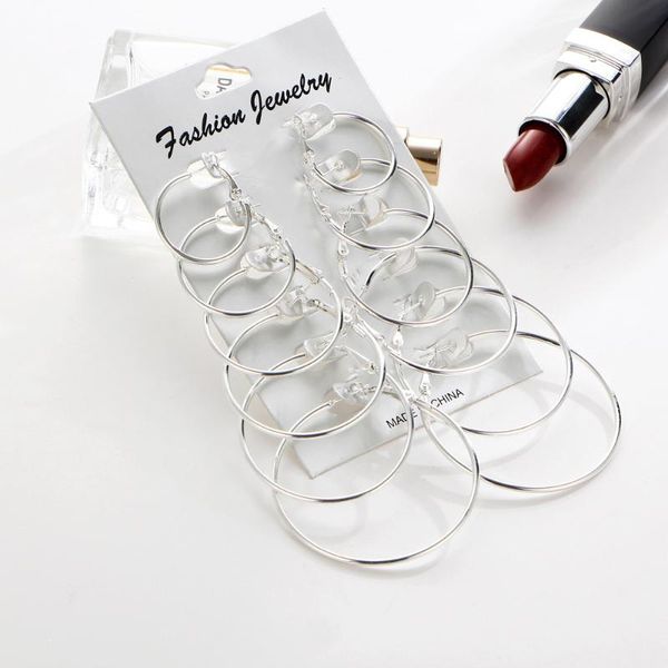 hoop & huggie 2021 6pairs punk earrings set big circle jewelry for women girls steampunk ear clip earring ring gift, Golden;silver
hoop & huggie 2021 6pairs punk earrings set big circle jewelry for women girls steampunk ear clip earring ring gift, Golden;silver