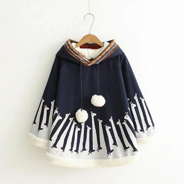 women's jackets young girl sweet lovely printed cape coat loose overcoat thick fleece cloak mantle outer wear preppy style pullover f41, Black;brown
women's jackets young girl sweet lovely printed cape coat loose overcoat thick fleece cloak mantle outer wear preppy style pullover f41, Black;brown