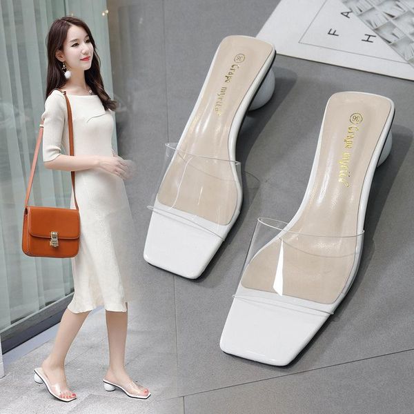 slippers open toe round heel transparent women white/pink patent leather clear flip flops ladies summer mules slides shoes y913, Black
slippers open toe round heel transparent women white/pink patent leather clear flip flops ladies summer mules slides shoes y913, Black