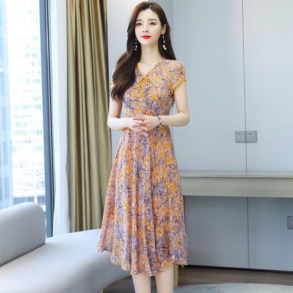 female flower summer dress women short sleeve v-neck temperament floral print chiffon dresses -3xl party, White;black
female flower summer dress women short sleeve v-neck temperament floral print chiffon dresses -3xl party, White;black