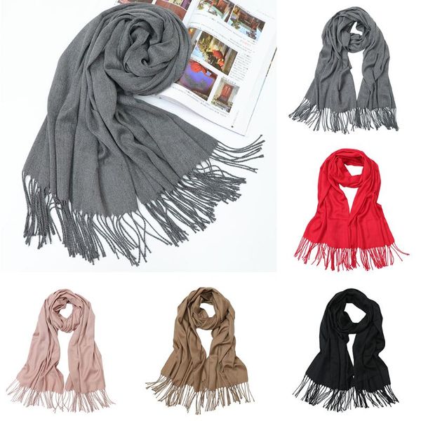 scarves elegant large soft pashmina shawl wrap scarf solid color winter wool blend blanket 65 x 190cm, Blue;gray
scarves elegant large soft pashmina shawl wrap scarf solid color winter wool blend blanket 65 x 190cm, Blue;gray