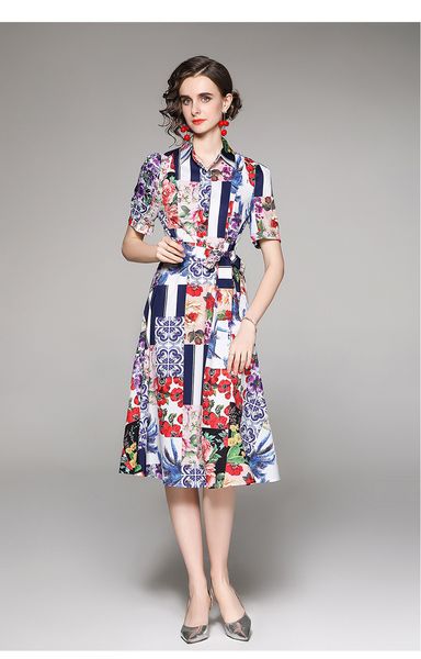 shirt dress short sleeve lapel neck polyester materisl 2021 women's printing dresses a lady's summer casual wear, Black;gray
shirt dress short sleeve lapel neck polyester materisl 2021 women's printing dresses a lady's summer casual wear, Black;gray