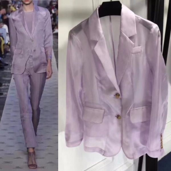 women's suits & blazers 2021 summer fashion clothes women elegant office ladies blazer single button purple transparent thin jacket, White;black
women's suits & blazers 2021 summer fashion clothes women elegant office ladies blazer single button purple transparent thin jacket, White;black