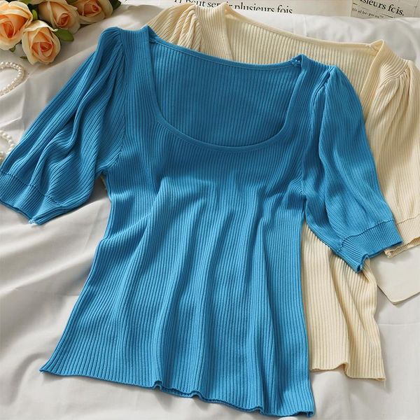 women's blouses & shirts women fashion slim bodycon knitted short sleeves low collar blouse lady sweet casual outdoor girls elegant dai, White
women's blouses & shirts women fashion slim bodycon knitted short sleeves low collar blouse lady sweet casual outdoor girls elegant dai, White