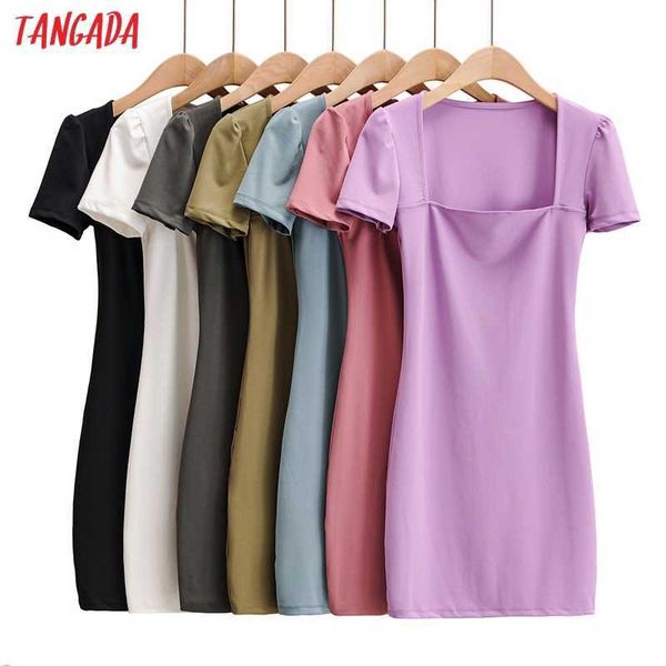 tangada summer women solid square collar mini dress short sleeve ladies dress vestidos 4p64 210609, Black;gray
tangada summer women solid square collar mini dress short sleeve ladies dress vestidos 4p64 210609, Black;gray