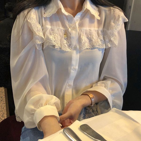 dress office lady patchwork fairy solid all match women blouses streetwear brief elegance sweet chic lace shirts, White
dress office lady patchwork fairy solid all match women blouses streetwear brief elegance sweet chic lace shirts, White