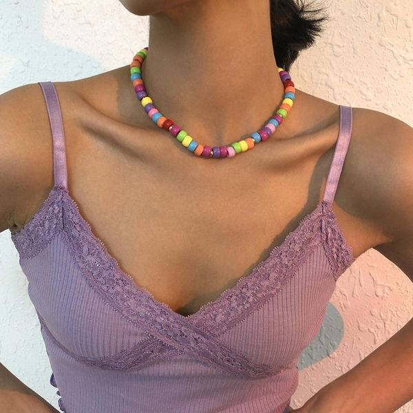 chains fashion colorful acrylic bead metal bohemia minimalis rainbow necklaces for women party summer resin choker trendy cool jewelry, Silver
chains fashion colorful acrylic bead metal bohemia minimalis rainbow necklaces for women party summer resin choker trendy cool jewelry, Silver