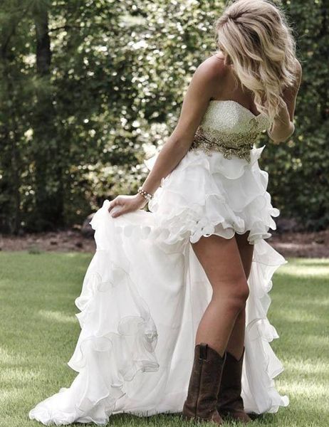 high low tiered a line bridal gowns sweetheart sleeveless wedding dresses short front long back summer country vestidos de fiesta, White
high low tiered a line bridal gowns sweetheart sleeveless wedding dresses short front long back summer country vestidos de fiesta, White