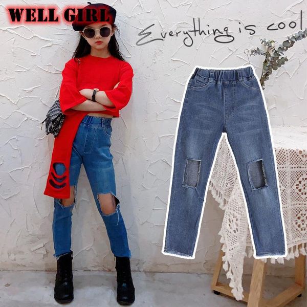 jeans baby girls hgih waist blue pants trousers capris kids denim ripped hole distressed children clothes 4 to 14 yrs
jeans baby girls hgih waist blue pants trousers capris kids denim ripped hole distressed children clothes 4 to 14 yrs