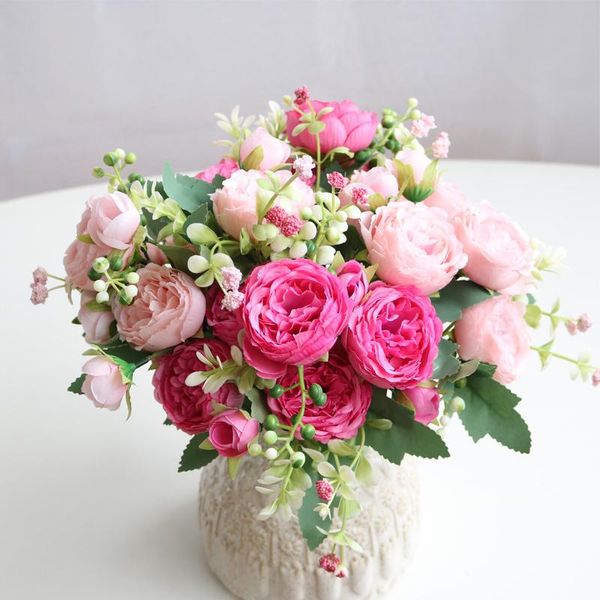 decorative flowers & wreaths artificial small bunch roses 5 heads silk peony bouquet bride holding home wedding table decoration fake flower
decorative flowers & wreaths artificial small bunch roses 5 heads silk peony bouquet bride holding home wedding table decoration fake flower