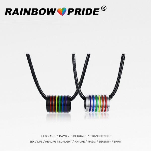 rainbowpride fashion colorful rainbow titanium steel black wax rope necklace for gay and lesbian trendy homosexual accessories pendant neckl, Silver
rainbowpride fashion colorful rainbow titanium steel black wax rope necklace for gay and lesbian trendy homosexual accessories pendant neckl, Silver