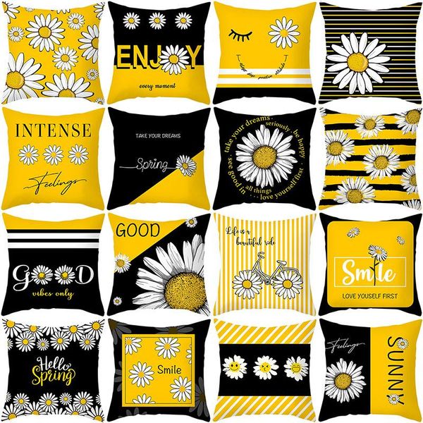 cushion/decorative pillow yellow daisy pillowcase black striped letters decorative cushion cover 45x45 polyester sofa cushions home decor th
cushion/decorative pillow yellow daisy pillowcase black striped letters decorative cushion cover 45x45 polyester sofa cushions home decor th
