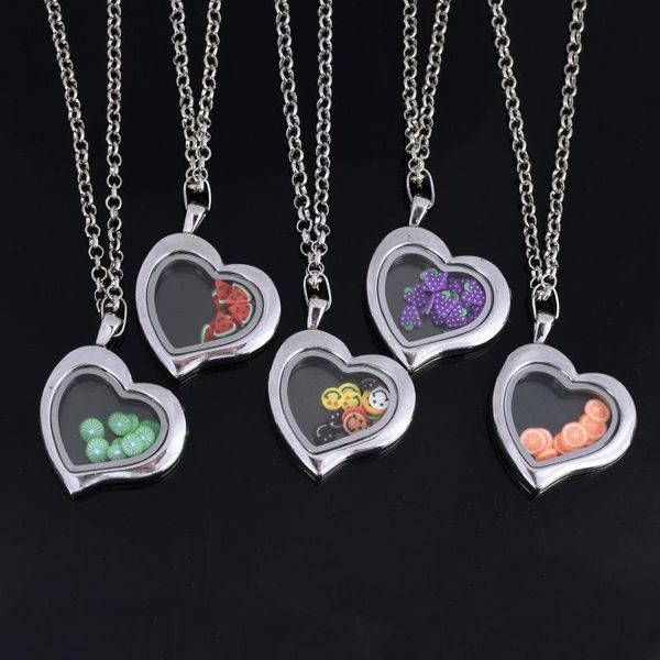 pendant necklaces can open heart-shaped crystal glass necklace creative fruit slices jewelry, Silver
pendant necklaces can open heart-shaped crystal glass necklace creative fruit slices jewelry, Silver