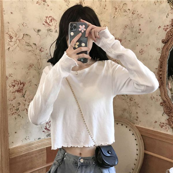 women's sweaters hoodies ins super fire long sleeve t-shirt spring and autumn foreign style high waist base shirt korean fashion studen, White;black
women's sweaters hoodies ins super fire long sleeve t-shirt spring and autumn foreign style high waist base shirt korean fashion studen, White;black