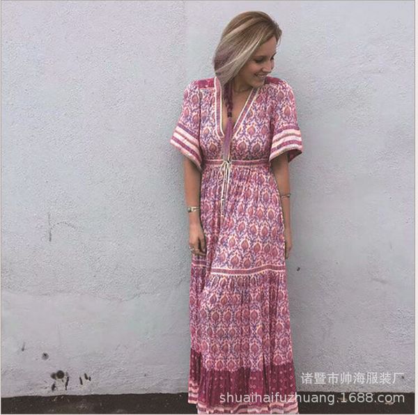fashion dress spring and summer trend women's v-neck slim positioning flower, Black;pink
fashion dress spring and summer trend women's v-neck slim positioning flower, Black;pink