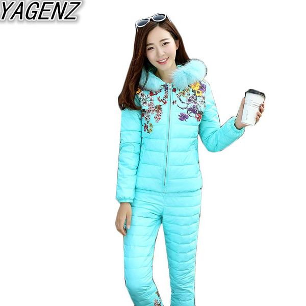 women's two piece pants winter suit printing cotton coat+cotton sets womens hooded down jacket set women clothing, White
women's two piece pants winter suit printing cotton coat+cotton sets womens hooded down jacket set women clothing, White