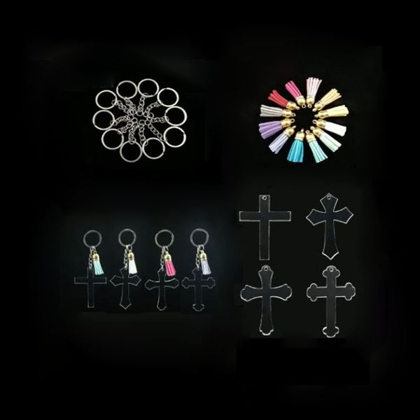 10pcs/lot personalized blank acrylic clear cross keychain customized abnormity acrylic keychain diy transparent acrylic pendant, Silver 
10pcs/lot personalized blank acrylic clear cross keychain customized abnormity acrylic keychain diy transparent acrylic pendant, Silver