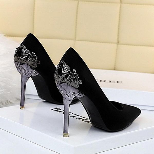 women's pumps spring shoes for women high heels metal decoration ladies wedding pointed toe dress, Black
women's pumps spring shoes for women high heels metal decoration ladies wedding pointed toe dress, Black