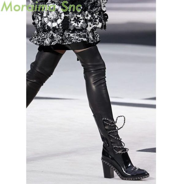 boots moraima snc long black chain decoration chunky heels leather women over the knee high heel autumn winter shoes
boots moraima snc long black chain decoration chunky heels leather women over the knee high heel autumn winter shoes