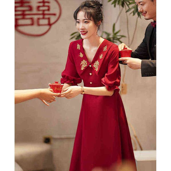luxury prom dresses pregnant women's toast cloth bride's red belly covering in the autumn of 2021 can wear a large engagement at o, Black
luxury prom dresses pregnant women's toast cloth bride's red belly covering in the autumn of 2021 can wear a large engagement at o, Black