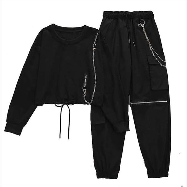 drawstring chain pocket jogger women capris high waist autumn cargo streetwear harajuku pant females two piece, Black;white
drawstring chain pocket jogger women capris high waist autumn cargo streetwear harajuku pant females two piece, Black;white