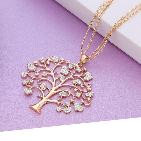 pendant necklaces big tree of life quality full crystal heart necklace gold color long chain sweater for women drop, Silver
pendant necklaces big tree of life quality full crystal heart necklace gold color long chain sweater for women drop, Silver