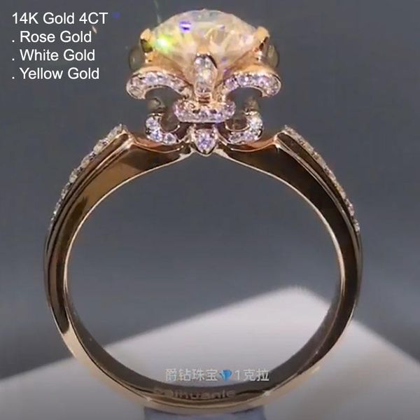 cluster rings 14k rose gold 4 moissanite diamond ring women crown round flower wedding party engagement anniversary ct d color, Golden;silver
cluster rings 14k rose gold 4 moissanite diamond ring women crown round flower wedding party engagement anniversary ct d color, Golden;silver