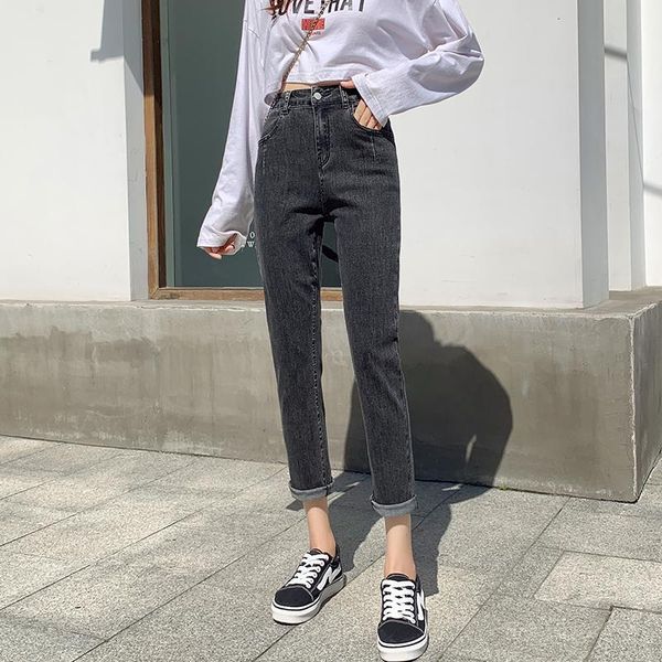 fashion women's mom jeans for girls cargo denim oversize baggy trousers, Blue