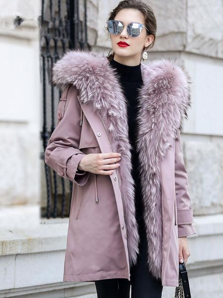 women's fur & faux real liner parka winter coat women raccoon collar korean long jackets chaqueta mujer my, Black
women's fur & faux real liner parka winter coat women raccoon collar korean long jackets chaqueta mujer my, Black
