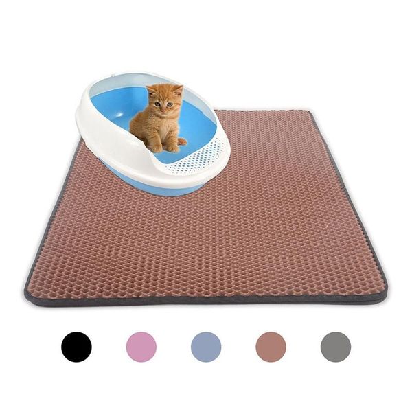 sizes pet cat litter mat eva double-layer trapper mats with waterproof bottom non-slip layer beds & furniture