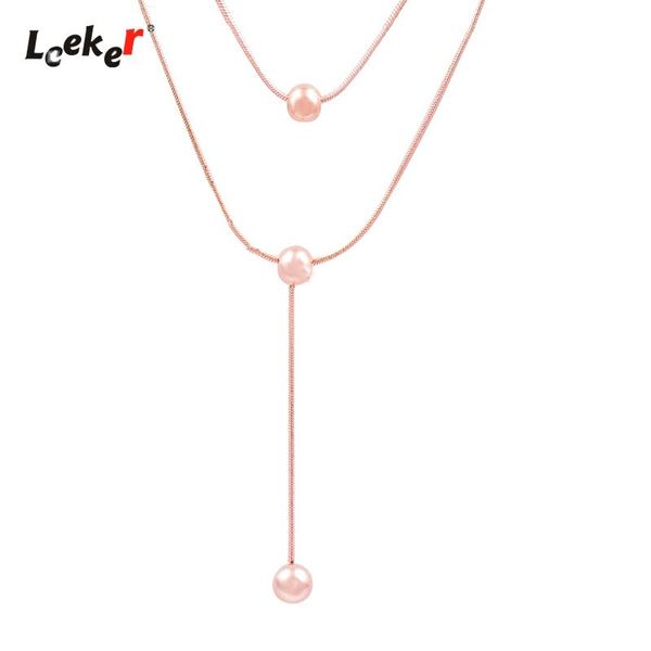 pendant necklaces leeker stainless steel 2 layers necklace with glassy metal ball rose gold color chain collar neck collier femme 281 lk2, Silver
pendant necklaces leeker stainless steel 2 layers necklace with glassy metal ball rose gold color chain collar neck collier femme 281 lk2, Silver