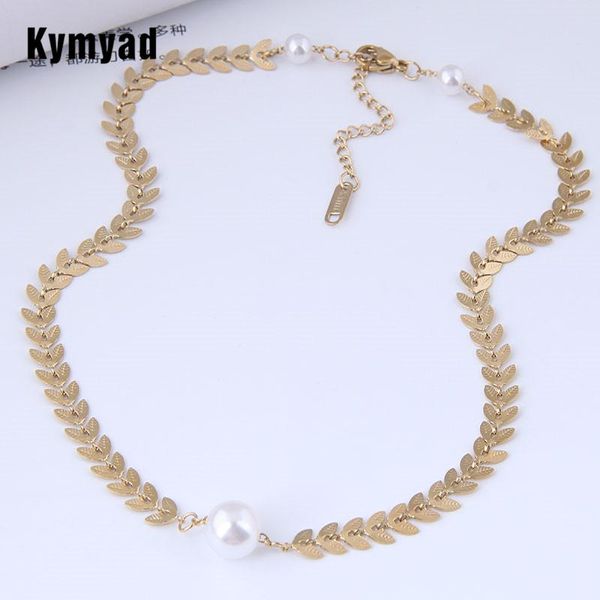 chokers kymyad titanium steel choker necklace for women round simulated pearl pendant necklaces leave chains chunky statement, Golden;silver
chokers kymyad titanium steel choker necklace for women round simulated pearl pendant necklaces leave chains chunky statement, Golden;silver