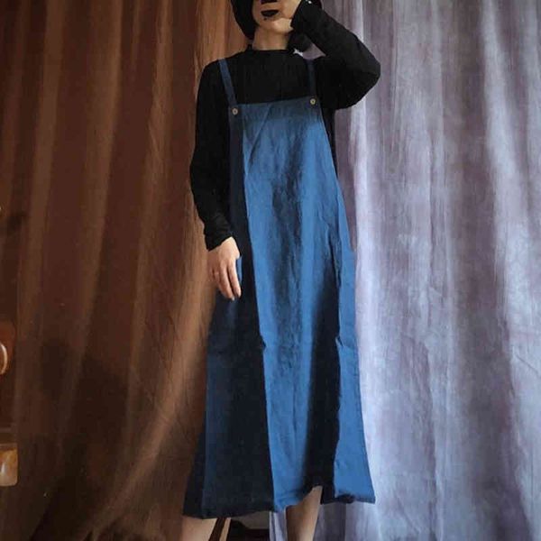 johnature autumn solid color strap dress loose linen casual vintage women retro vintage all- match loose pockets dress 210521, Black;gray
johnature autumn solid color strap dress loose linen casual vintage women retro vintage all- match loose pockets dress 210521, Black;gray