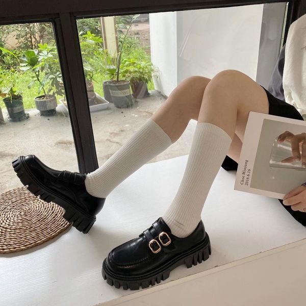 dress shoes women slip on loafers spring autumn british style thick heel platform casual handmade retro zapatillas mujer, Black
dress shoes women slip on loafers spring autumn british style thick heel platform casual handmade retro zapatillas mujer, Black