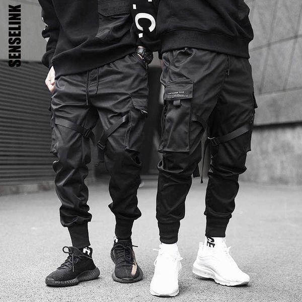 men cargo pants black ribbons harem joggers casual cotton streetwear hip hop pockets track pants harajuku fashion trousers 210616
men cargo pants black ribbons harem joggers casual cotton streetwear hip hop pockets track pants harajuku fashion trousers 210616