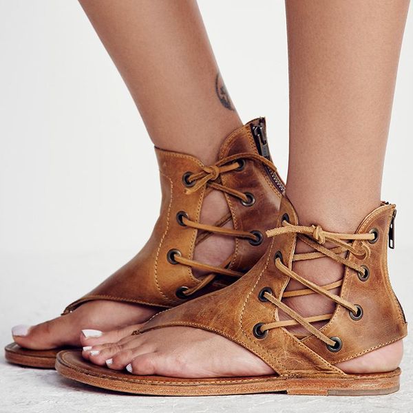 summer gladiator sandals female bohemia flat thong vintage women shoes woman lace up beach plus size 35-43, Black
summer gladiator sandals female bohemia flat thong vintage women shoes woman lace up beach plus size 35-43, Black