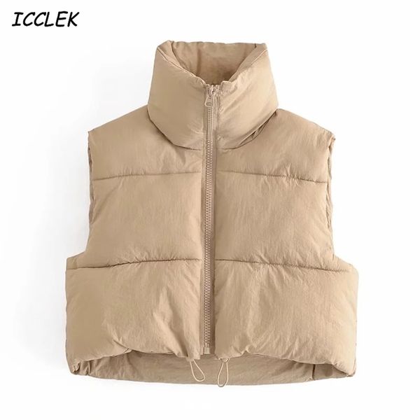 za women's vest jackets chaleco mujer parkas coats streetwear zipper cropped warm sleeveless fashion outwear vintage femme 210915, Black;white
za women's vest jackets chaleco mujer parkas coats streetwear zipper cropped warm sleeveless fashion outwear vintage femme 210915, Black;white