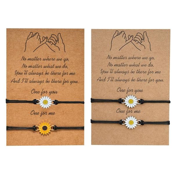charm bracelets 2pcs fashion sunflower prayer hand pendant bracelet braided rope chain gift for friends lover, Golden;silver
charm bracelets 2pcs fashion sunflower prayer hand pendant bracelet braided rope chain gift for friends lover, Golden;silver