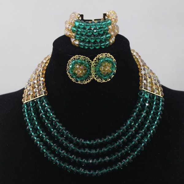 earrings & necklace charming african jewelry sets 4 rows costume crystal beads set green wedding&party alj950, Silver
earrings & necklace charming african jewelry sets 4 rows costume crystal beads set green wedding&party alj950, Silver