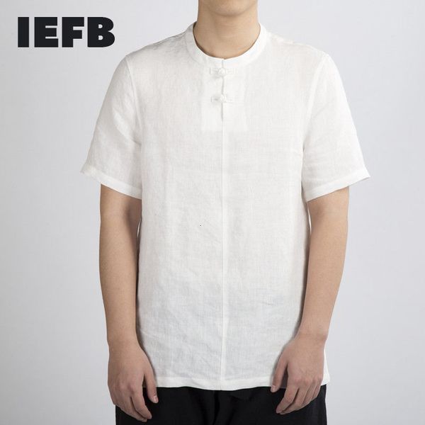 iefb spring summer chinese style stand collar short sleeve t-shirt cotton linen big size comfortable 9y6042 210524, White;black
iefb spring summer chinese style stand collar short sleeve t-shirt cotton linen big size comfortable 9y6042 210524, White;black