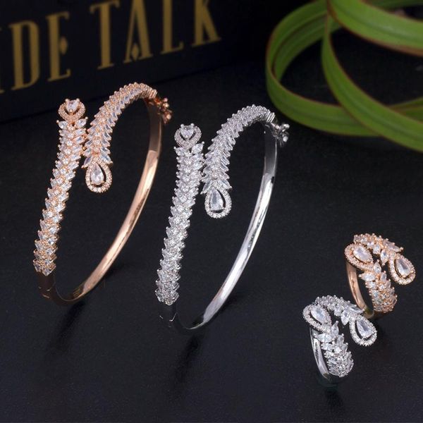 earrings & necklace bride talk women's gold color copper bangle micro paved baguette zircon adjustable ring sets wedding engagement par, Silver
earrings & necklace bride talk women's gold color copper bangle micro paved baguette zircon adjustable ring sets wedding engagement par, Silver