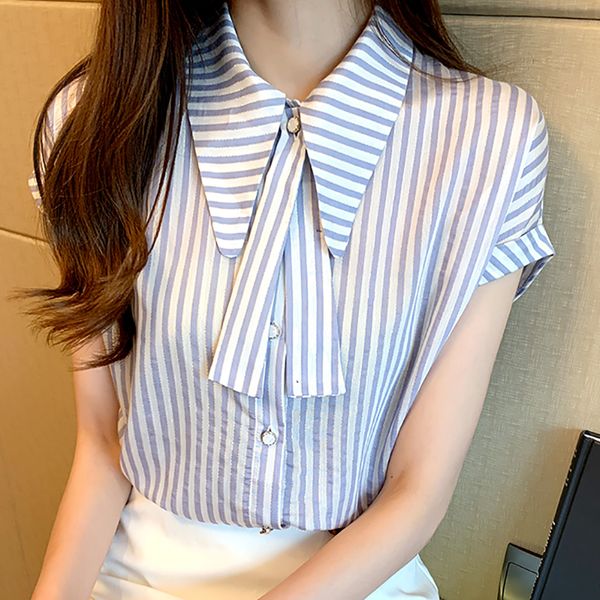 striped short sleeve shirt women clothes summer casual button spliced chiffon blouse woman shirts chemisier femme clothes, White
striped short sleeve shirt women clothes summer casual button spliced chiffon blouse woman shirts chemisier femme clothes, White