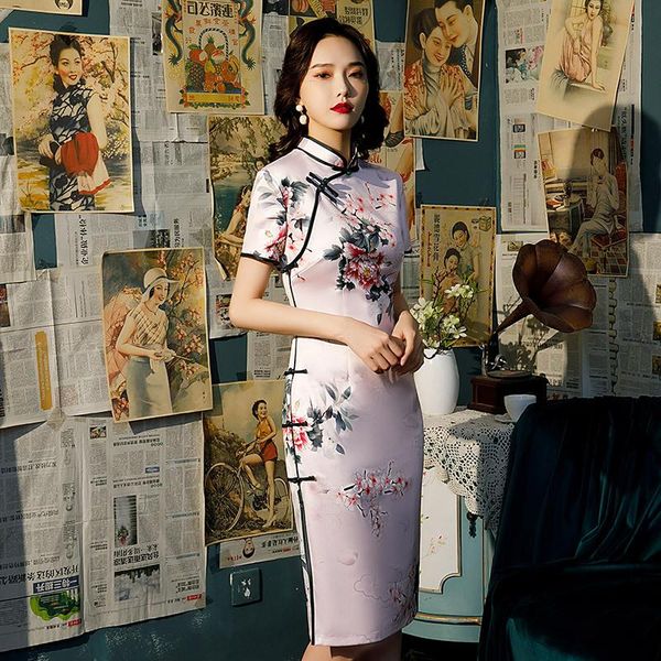 spring vintage elegant women's printed qipao oriental 8-button split cheongsam modern slim chinese silk novelty dress ethnic clothing, Red
spring vintage elegant women's printed qipao oriental 8-button split cheongsam modern slim chinese silk novelty dress ethnic clothing, Red