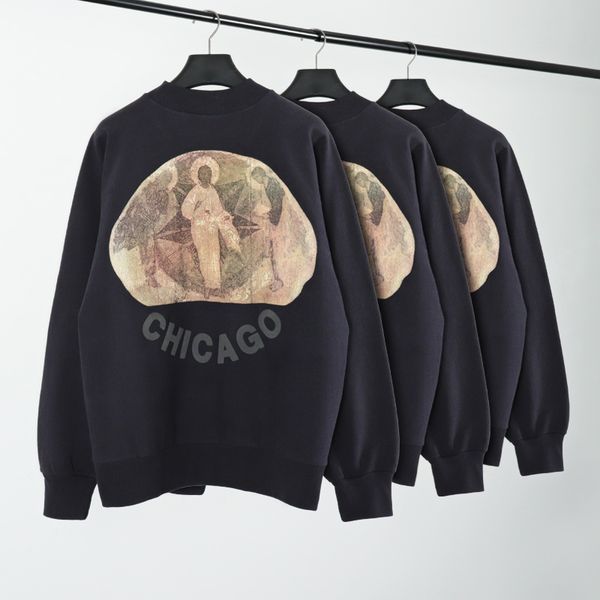men's hoodies & sweatshirts mens designer is king three gods oil painting round neck sweater high street loose plus velvet kanye west p, Black
men's hoodies & sweatshirts mens designer is king three gods oil painting round neck sweater high street loose plus velvet kanye west p, Black